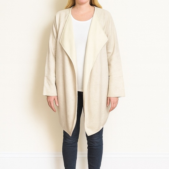 Athleta Cozy Karma Wrap Fleece Lined Cardigan in Oatmeal Size XS - Picture 1 of 7